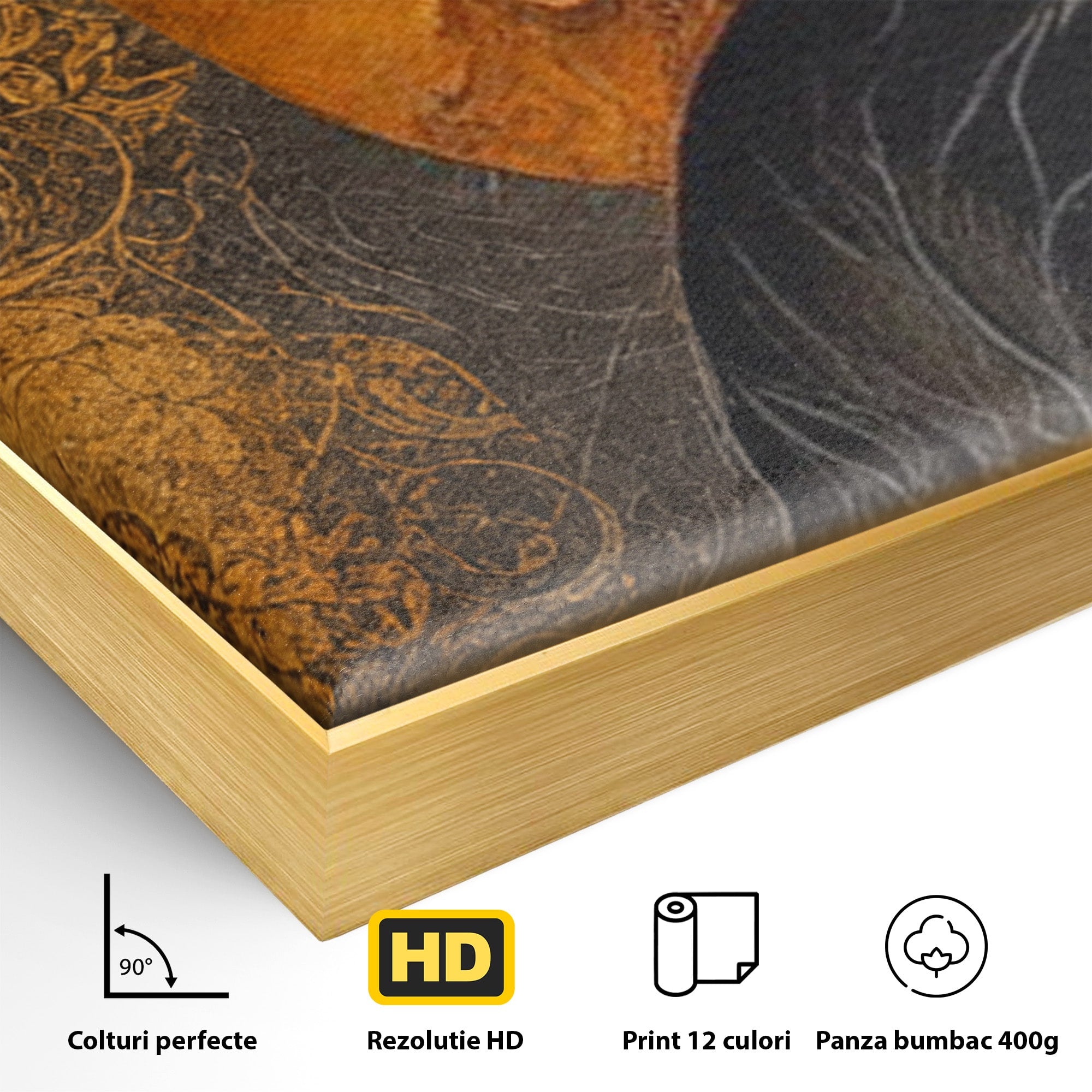 Set 2 Tablouri Canvas Premium LuxCanva® PI2-1181, Yin Si Yang, Abstract, Cercuri, Arta, Echilibru, Meditatie, Living, Birou, Culori Vibrante