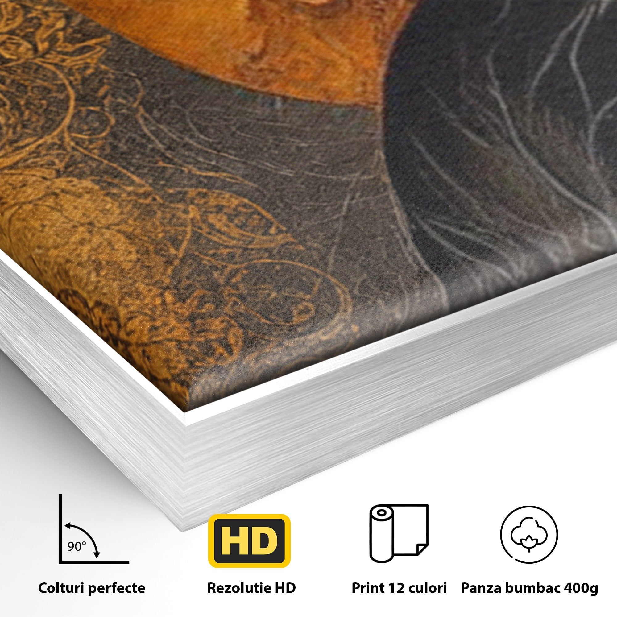 Set 2 Tablouri Canvas Premium LuxCanva® PI2-1181, Yin Si Yang, Abstract, Cercuri, Arta, Echilibru, Meditatie, Living, Birou, Culori Vibrante