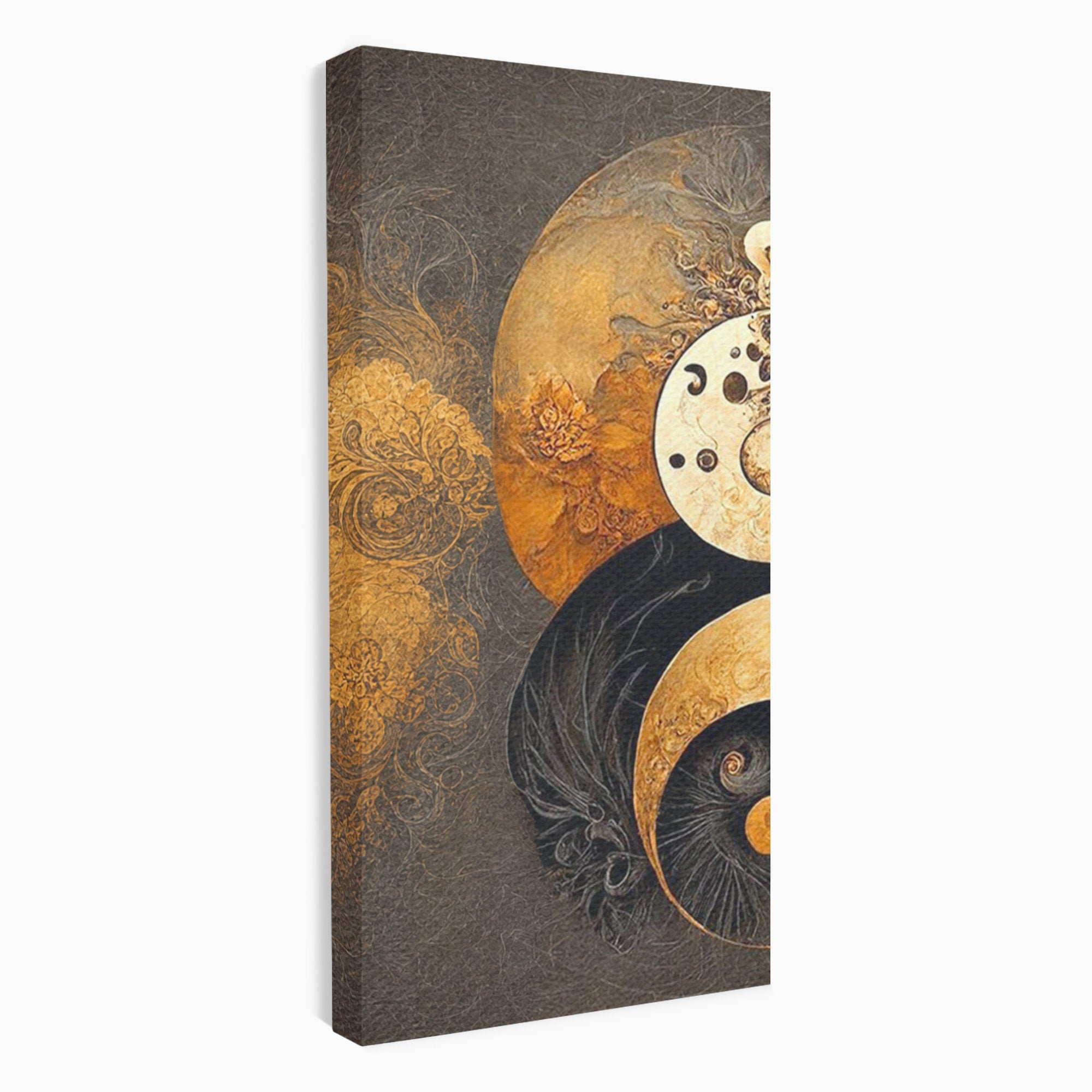 Set 2 Tablouri Canvas Premium LuxCanva® PI2-1181, Yin Si Yang, Abstract, Cercuri, Arta, Echilibru, Meditatie, Living, Birou, Culori Vibrante