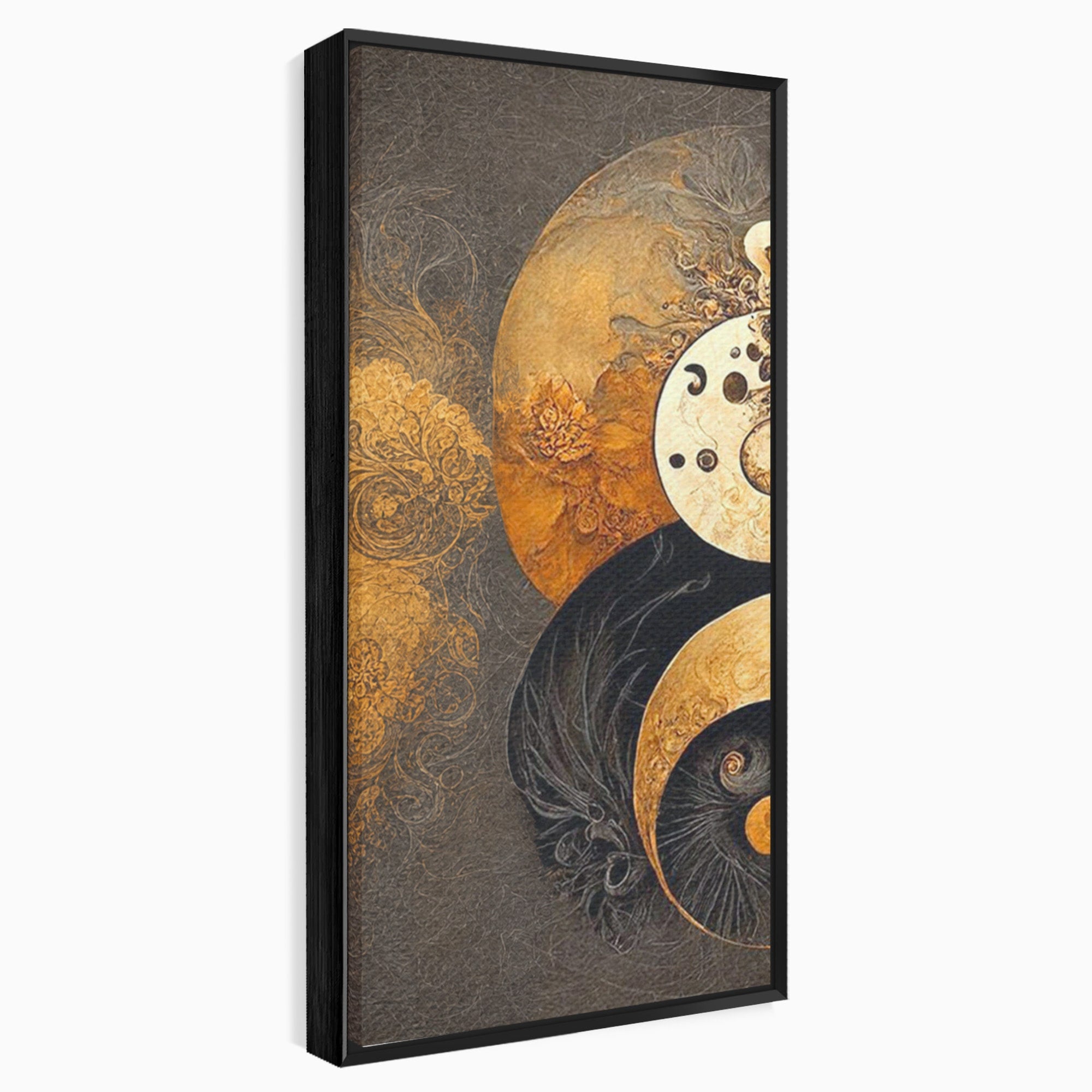 Set 2 Tablouri Canvas Premium LuxCanva® PI2-1181, Yin Si Yang, Abstract, Cercuri, Arta, Echilibru, Meditatie, Living, Birou, Culori Vibrante