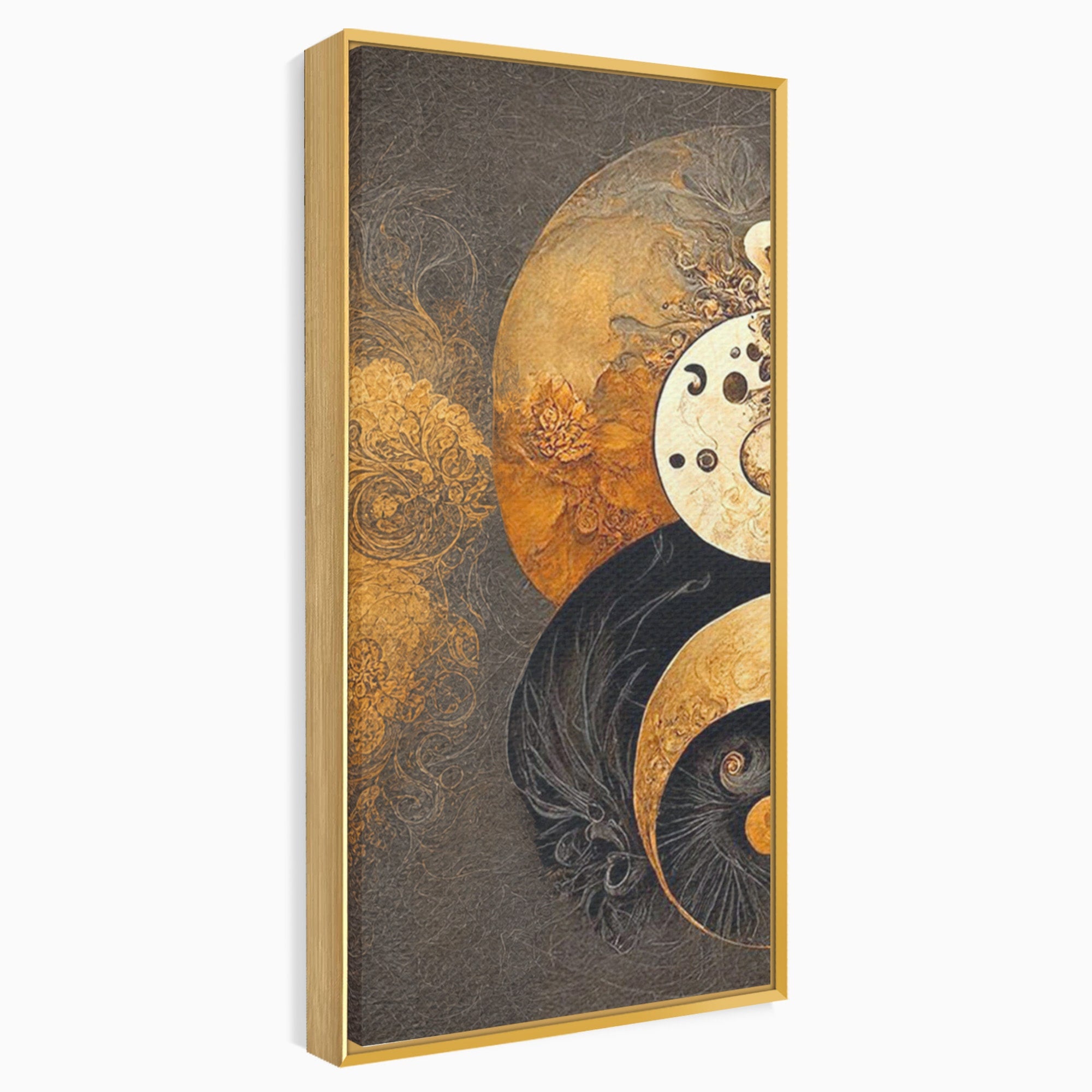 Set 2 Tablouri Canvas Premium LuxCanva® PI2-1181, Yin Si Yang, Abstract, Cercuri, Arta, Echilibru, Meditatie, Living, Birou, Culori Vibrante