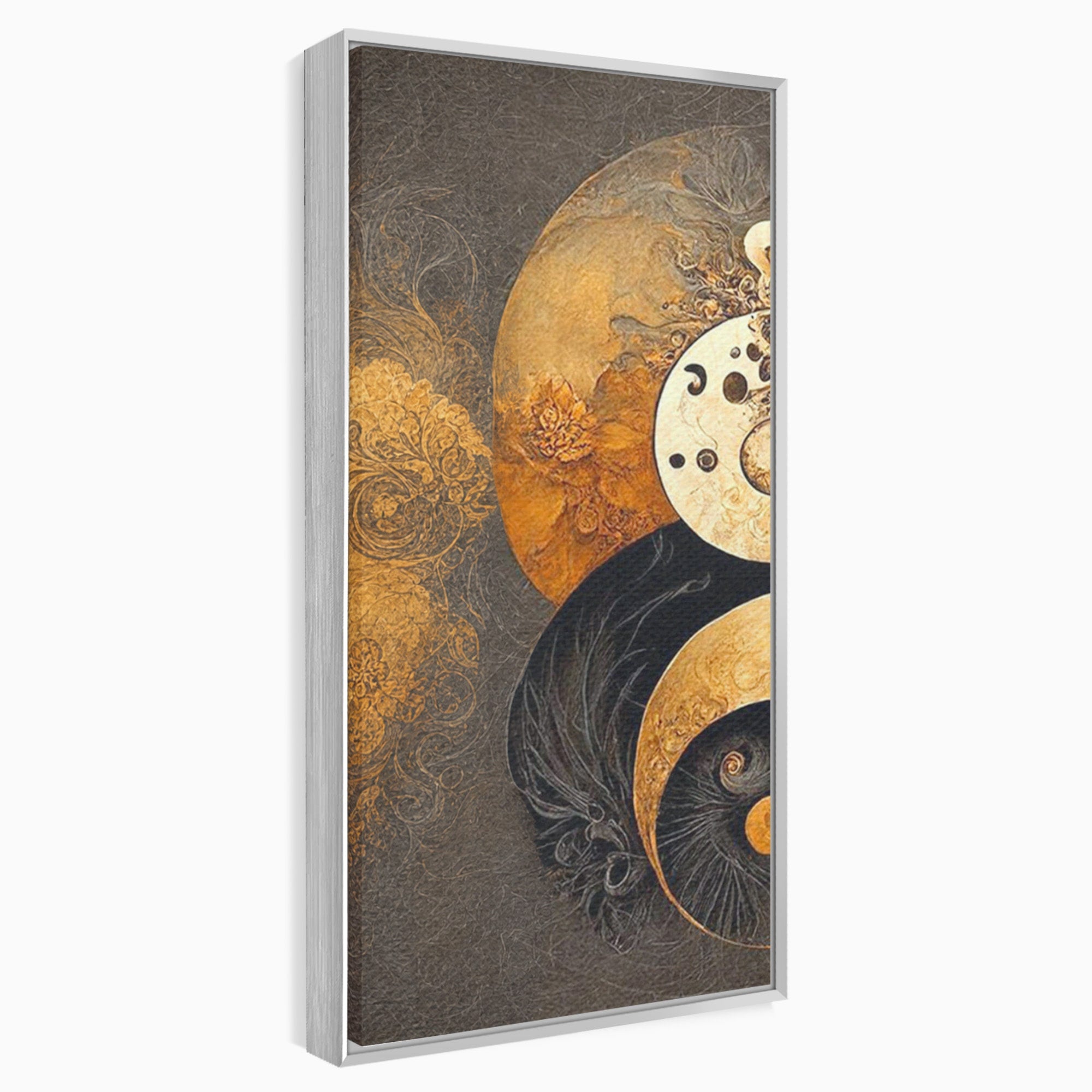 Set 2 Tablouri Canvas Premium LuxCanva® PI2-1181, Yin Si Yang, Abstract, Cercuri, Arta, Echilibru, Meditatie, Living, Birou, Culori Vibrante