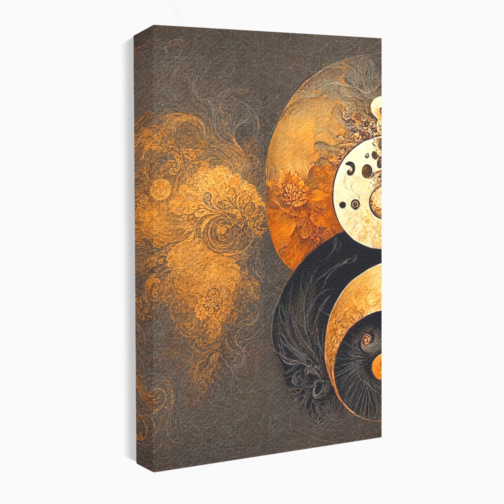 Set 2 Tablouri Canvas Premium LuxCanva® PI2-1181, Yin Si Yang, Abstract, Cercuri, Arta, Echilibru, Meditatie, Living, Birou, Culori Vibrante