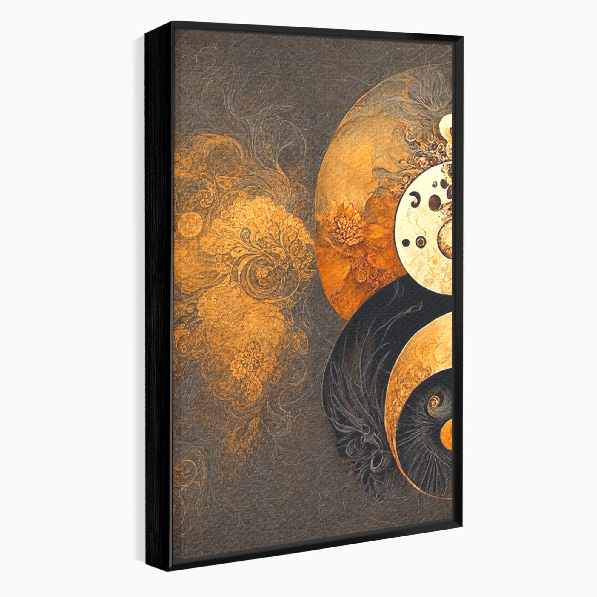 Set 2 Tablouri Canvas Premium LuxCanva® PI2-1181, Yin Si Yang, Abstract, Cercuri, Arta, Echilibru, Meditatie, Living, Birou, Culori Vibrante