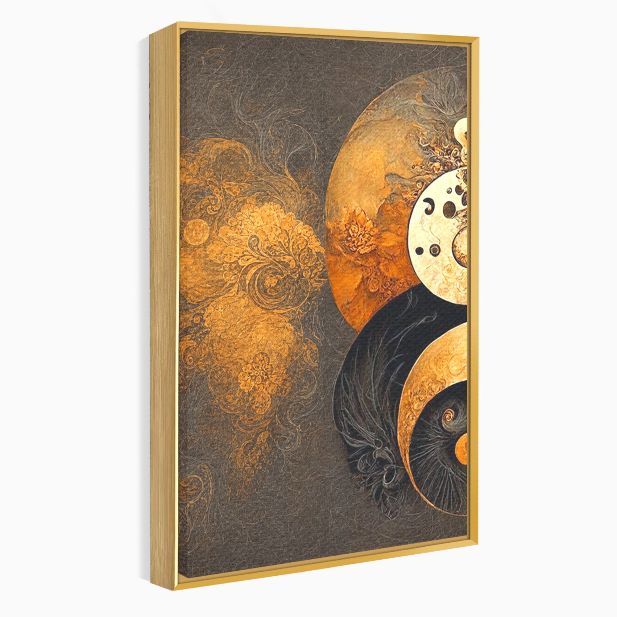 Set 2 Tablouri Canvas Premium LuxCanva® PI2-1181, Yin Si Yang, Abstract, Cercuri, Arta, Echilibru, Meditatie, Living, Birou, Culori Vibrante