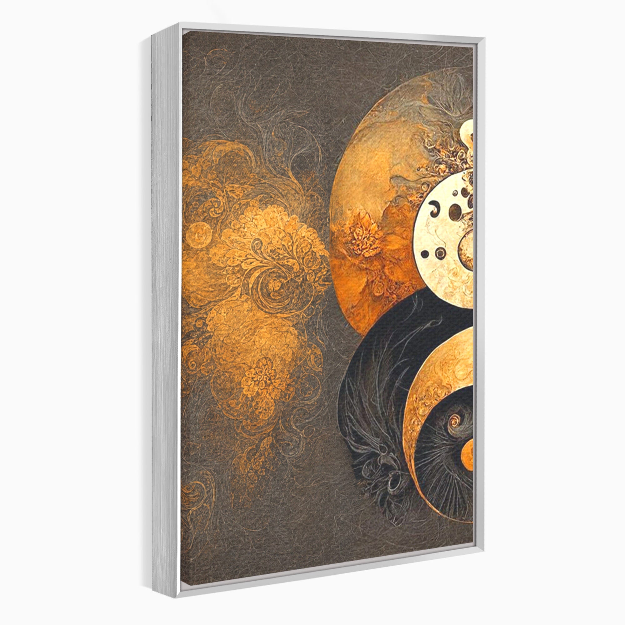 Set 2 Tablouri Canvas Premium LuxCanva® PI2-1181, Yin Si Yang, Abstract, Cercuri, Arta, Echilibru, Meditatie, Living, Birou, Culori Vibrante