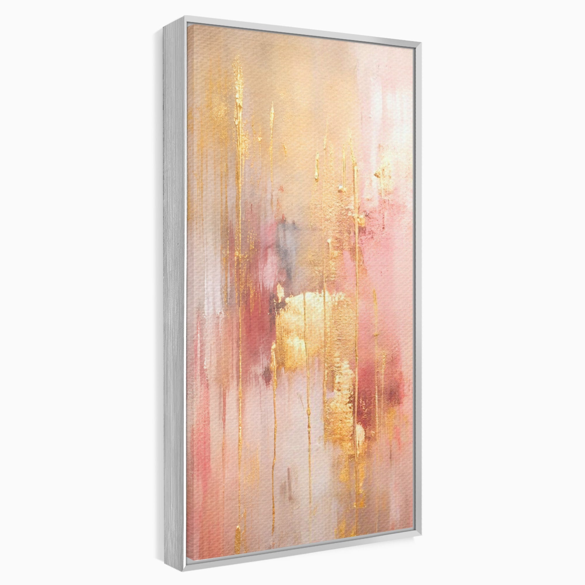 Set 2 Tablouri Canvas Premium LuxCanva® PI2-1375, Rasarit Roz Auriu, Abstract, Arta Contemporana, Lux, Modern, Culori Vibrante, Living, Dormitor, Salon