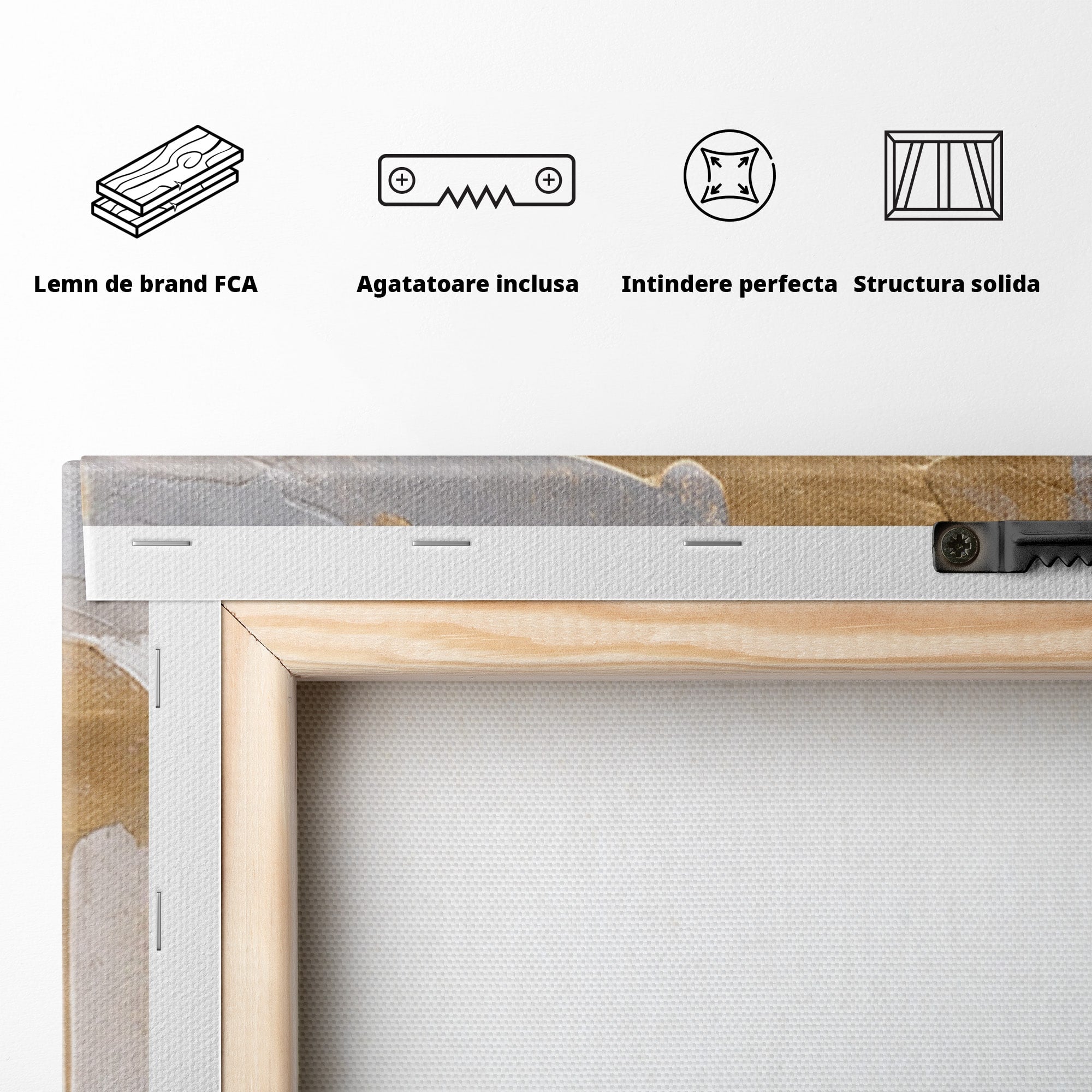Set 3 Tablouri Canvas Premium LuxCanva® PI3-1378, Explozie Aurie Abstracta, Gri, Modern, Auriu, Culori Vibrante, Living, Dormitor, Salon