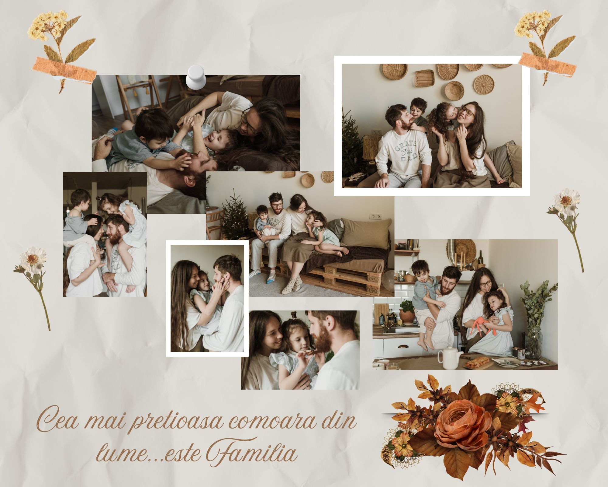 Tablou Canvas Personalizat cu 7 Poze Pentru Familie 