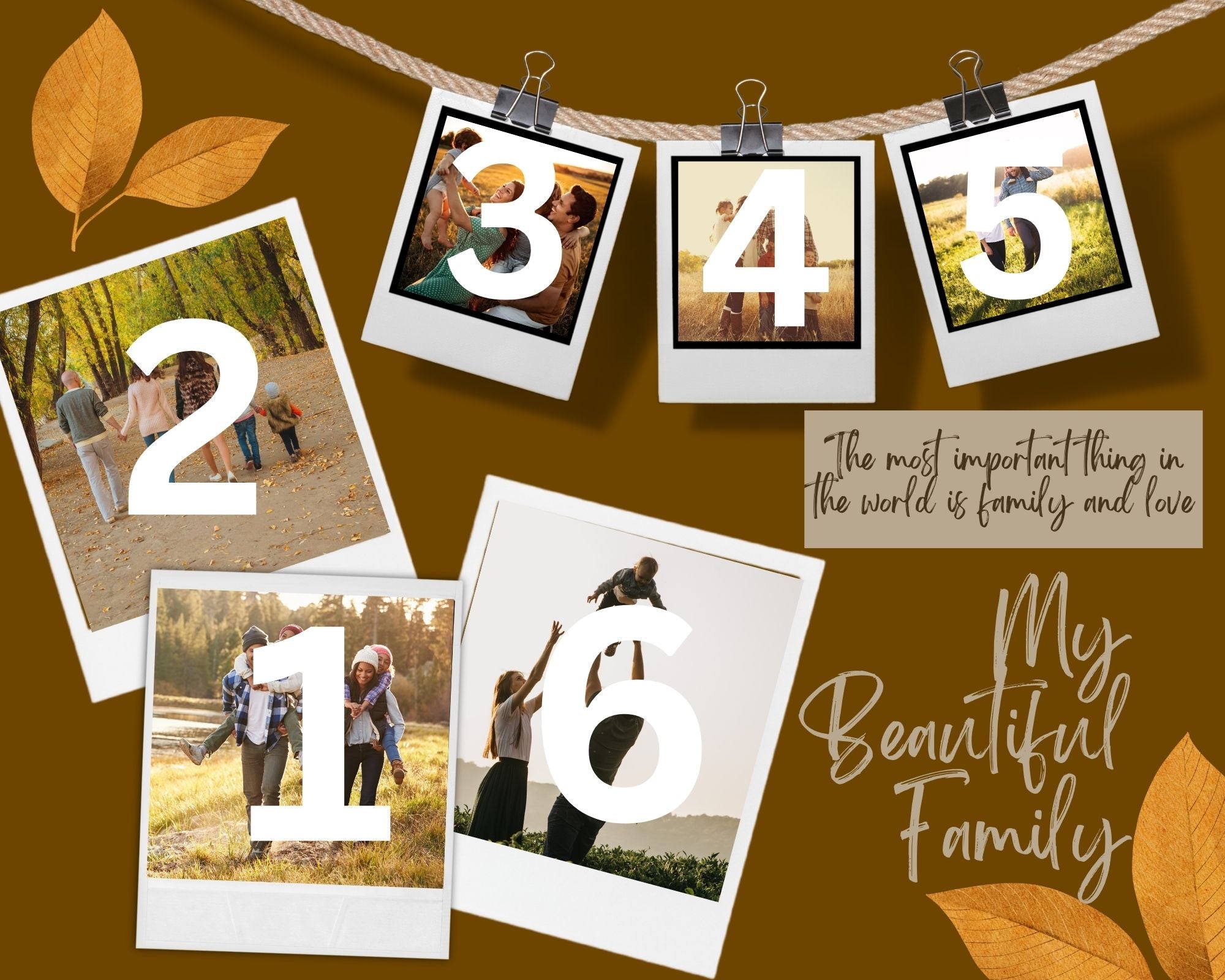 Tablou Canvas Personalizat cu 6 Poze Pentru Familie 