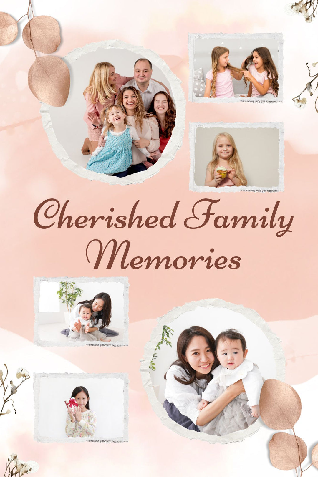 Personalisierte Leinwandbilder mit 6 Familienfotos " Cherished Family Memories", PS119