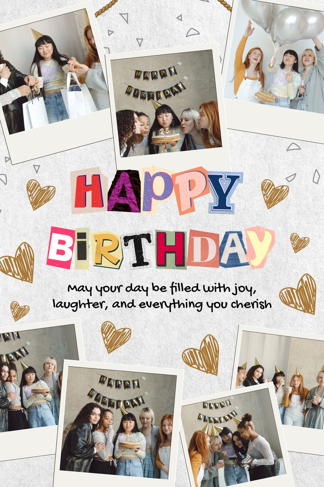 Tablou Canvas Personalizat cu 7 Poze Pentru Aniversari " Happy Birthday", PS121