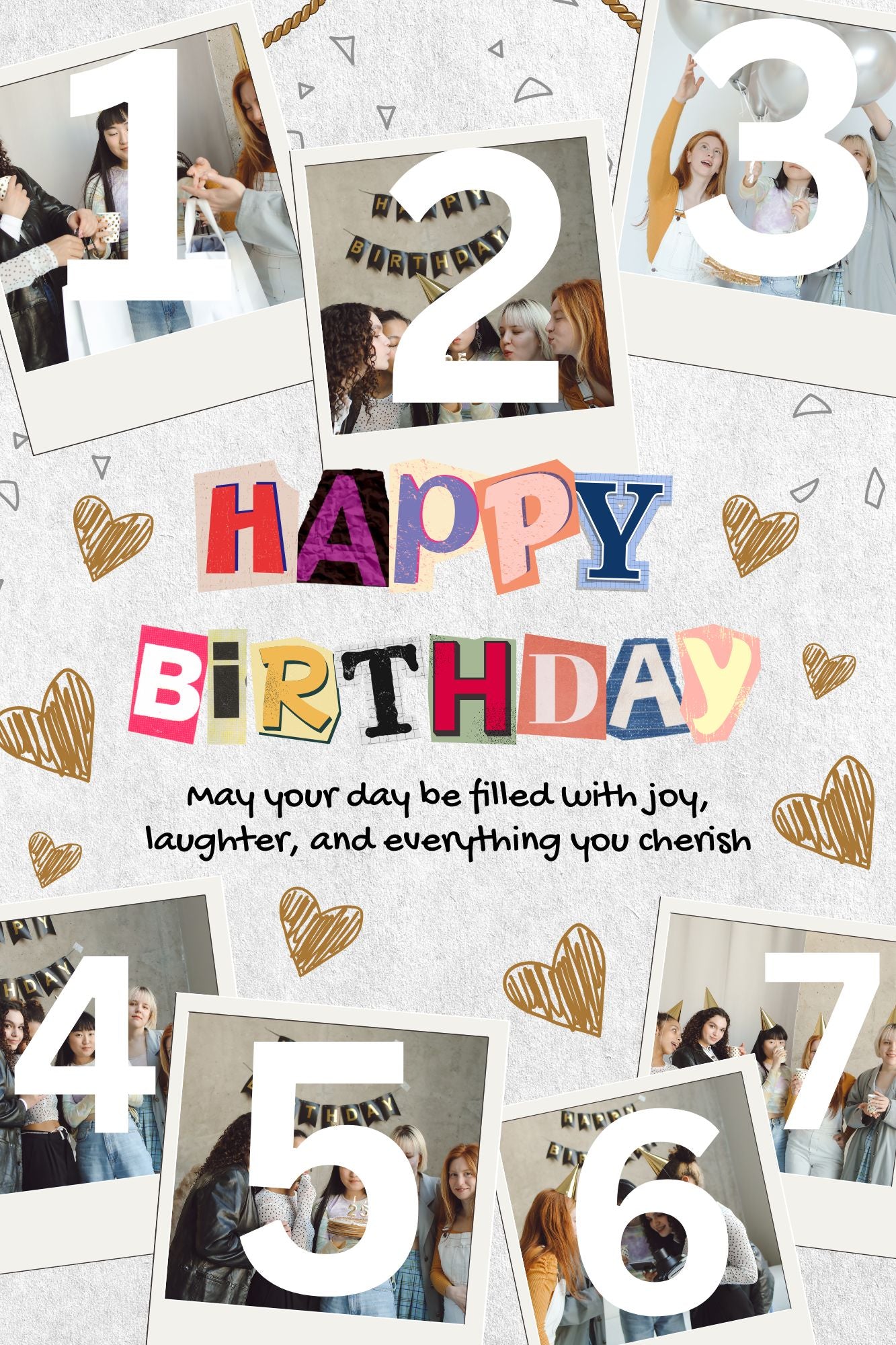 Tablou Canvas Personalizat cu 7 Poze Pentru Aniversari 