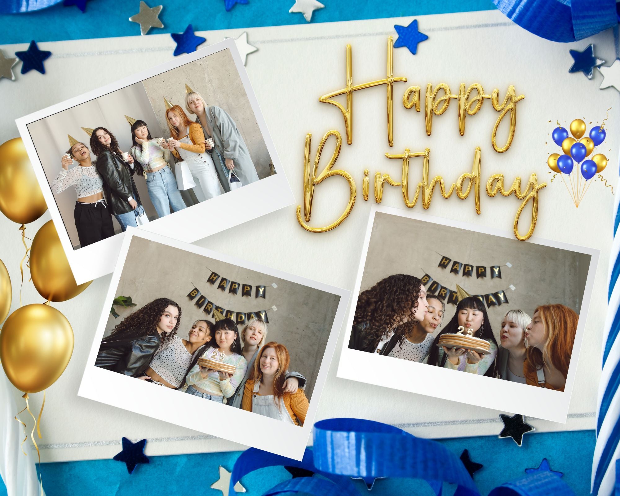 Tablou Canvas Personalizat cu 3 Poze Pentru Aniversari 