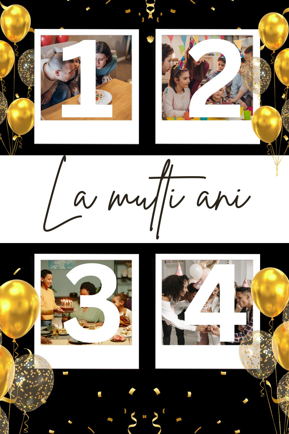 Tablou Canvas Personalizat cu 4 Poze Pentru Aniversari 