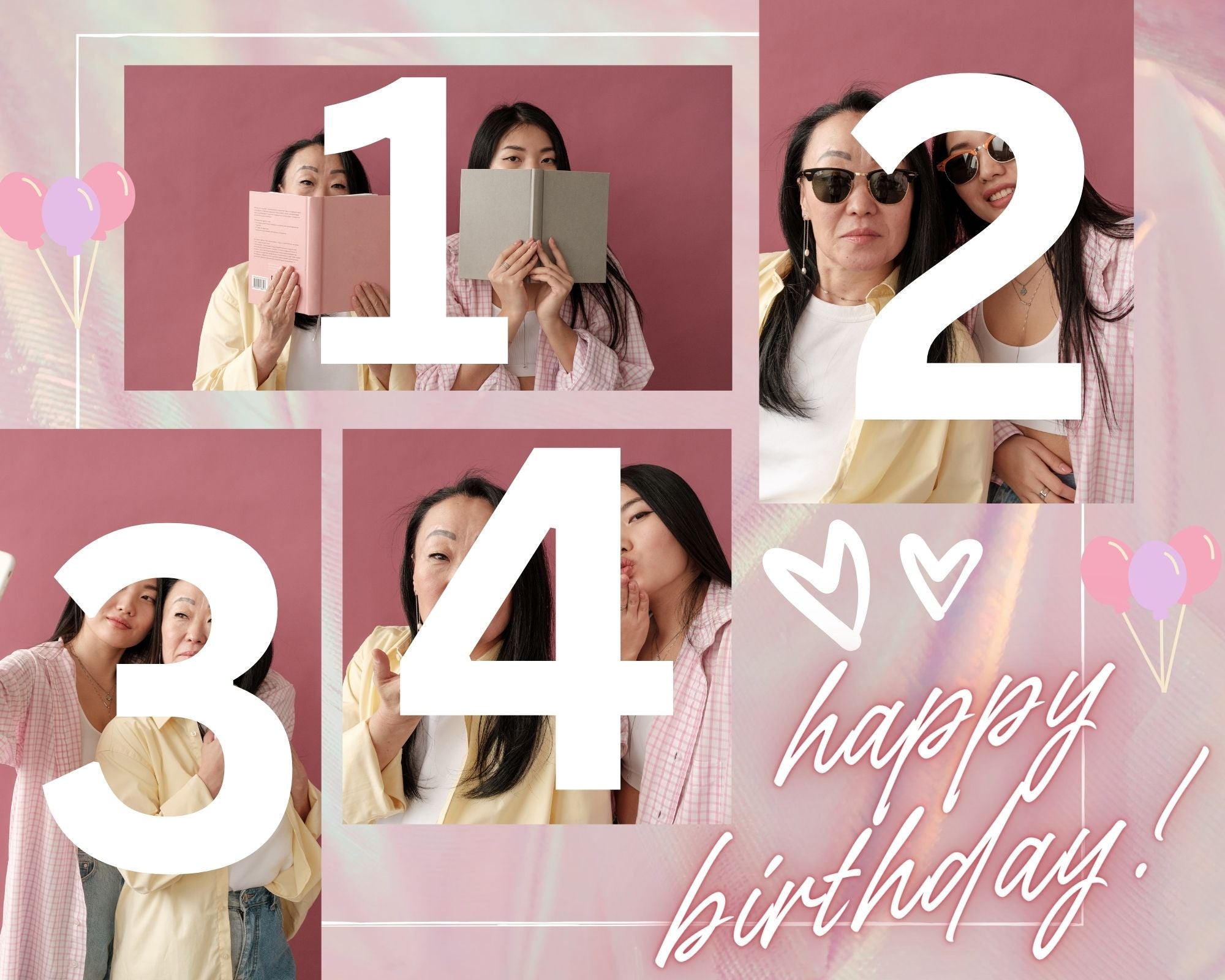 Tablou Canvas Personalizat cu 4 Poze Pentru Aniversari 