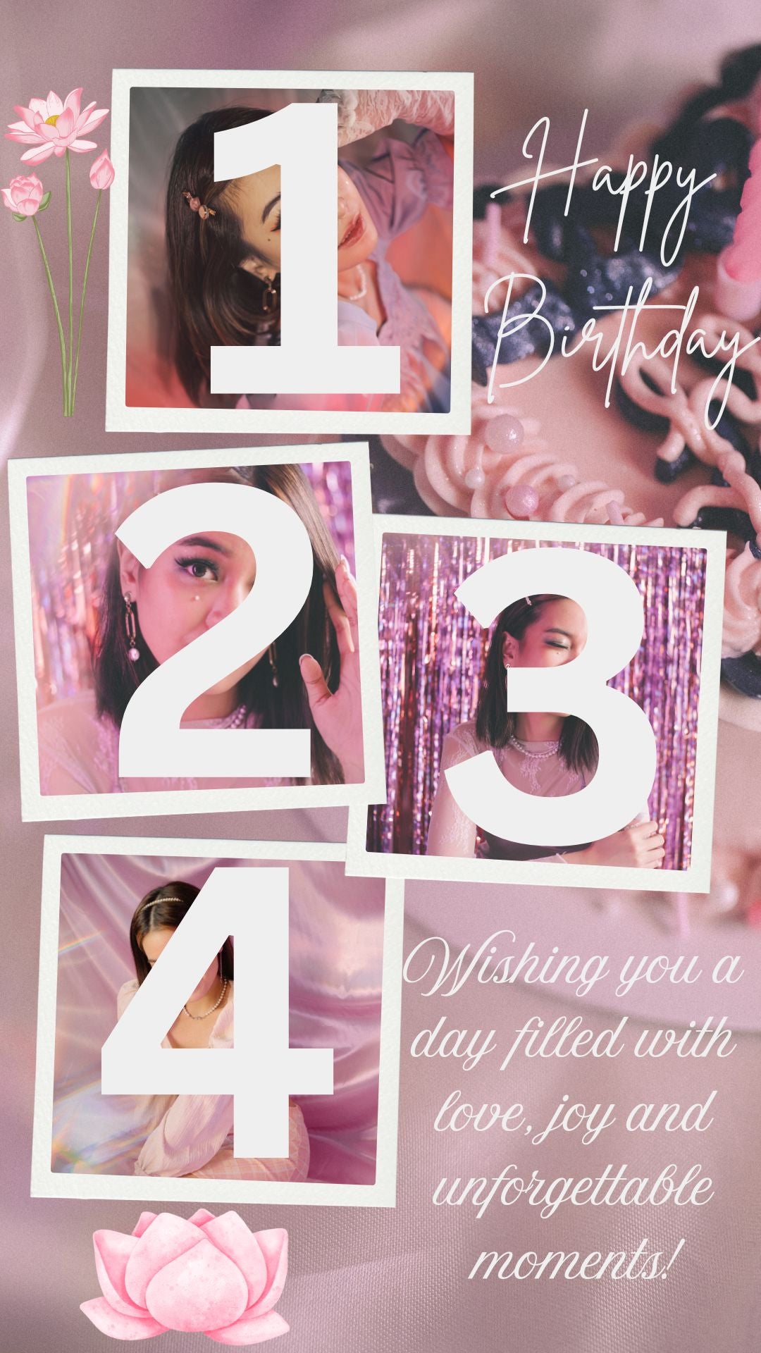 Tablou Canvas Personalizat cu 4 Poze Pentru Aniversari 