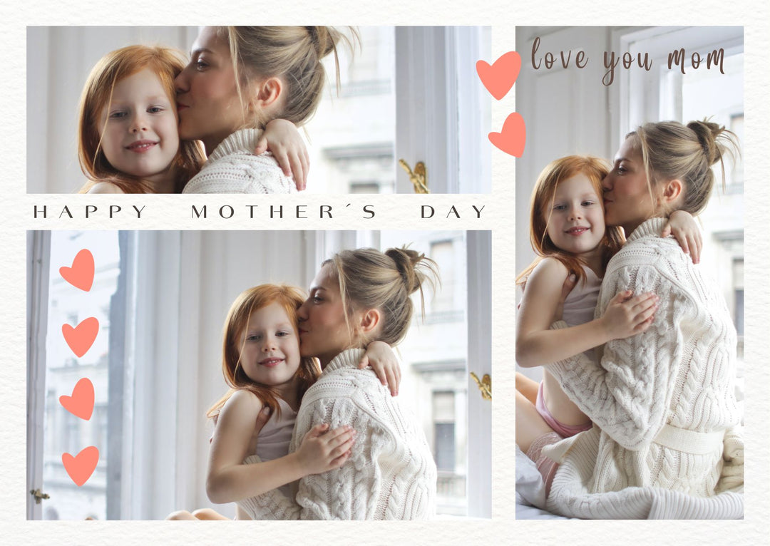 Tablou Canvas Personalizat cu 3 Poze Pentru Mama "Happy Mother's Day", PS149