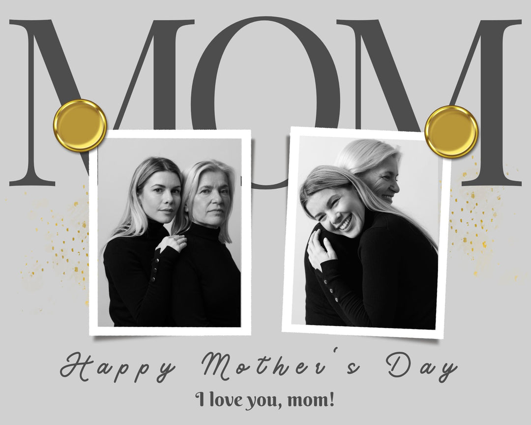 Personalisierte Leinwand Leinwandbilder mit 2 Bildern für Mama "Happy Mother's Day", PS150
