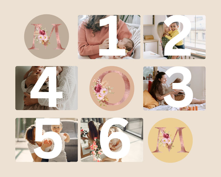 Personalisiertes Leinwandbild mit 6 Fotos für Mama "Mama", PS152