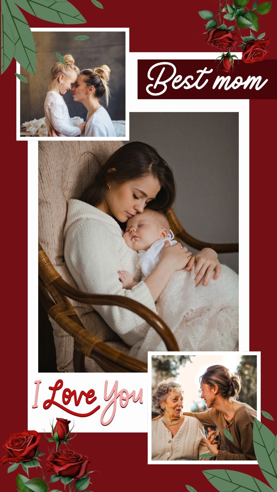 Tablou Canvas Personalizat cu 3 Poze Pentru Mama 