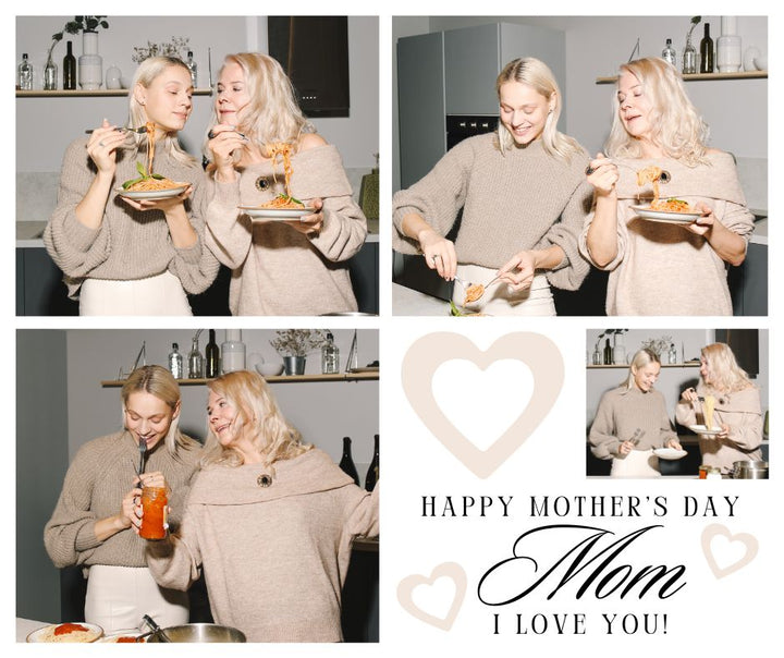 Personalisierte Leinwand Leinwandbild mit 4 Bilder für Mama "Happy Mother's Day", PS155