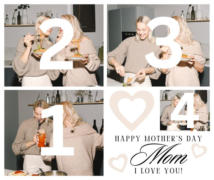 Personalisierte Leinwand Leinwandbild mit 4 Bilder für Mama "Happy Mother's Day", PS155