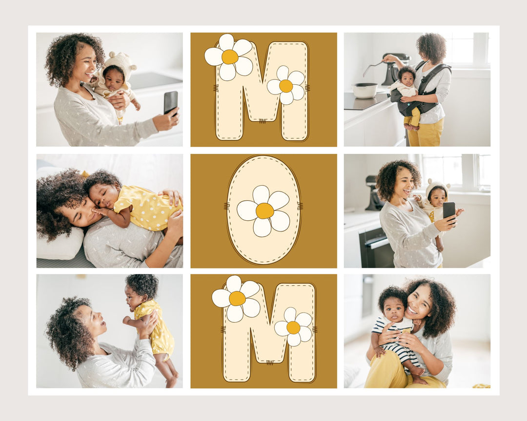 Personalisiertes Leinwandbild mit 6 Fotos für Mama "Mama", PS156