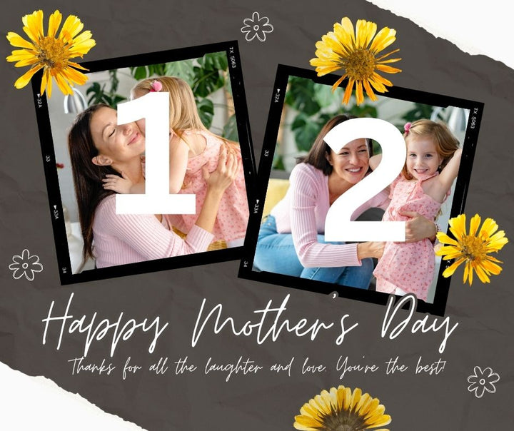 Personalisiertes Leinwandbild mit 2 Bildern für Mama "Happy Mother's Day", PS157