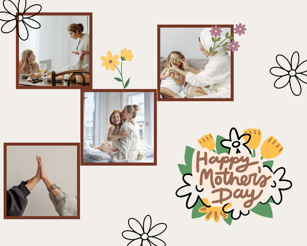 Personalisiertes Leinwandbild mit 4 Bildern für Mama "Happy Mother's Day", PS158