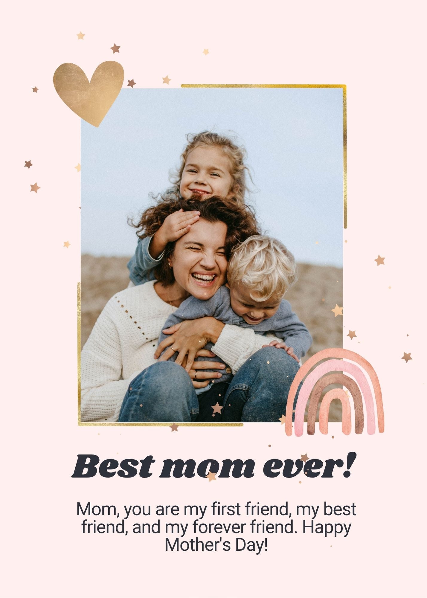 Tablou Canvas Personalizat cu 1 Poza Pentru Mama "Best Mom Ever", PS159