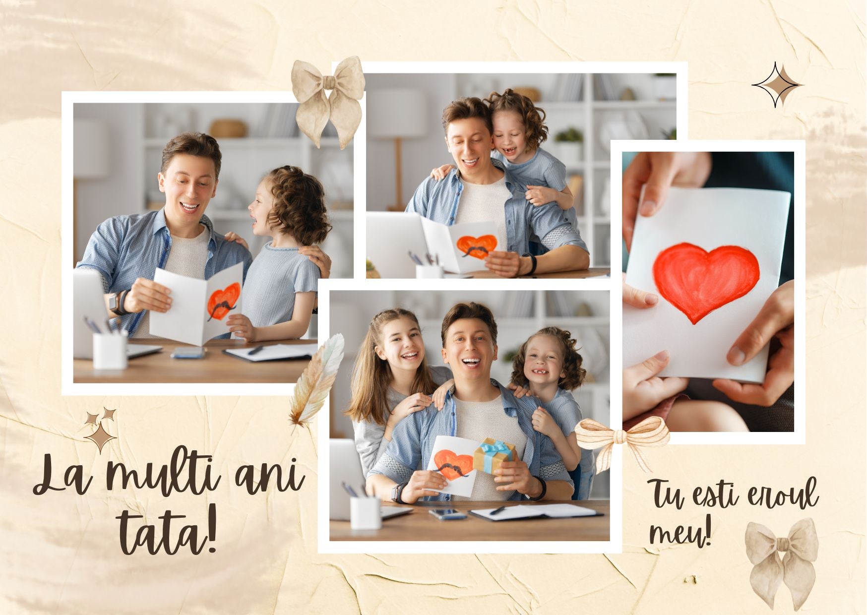 Tablou Canvas Personalizat cu 4 Poze Pentru Tata 