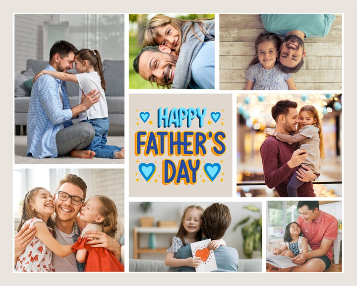 Tablou Canvas Personalizat cu 7 Poze Pentru Tata "Happy Father's Day", PS161