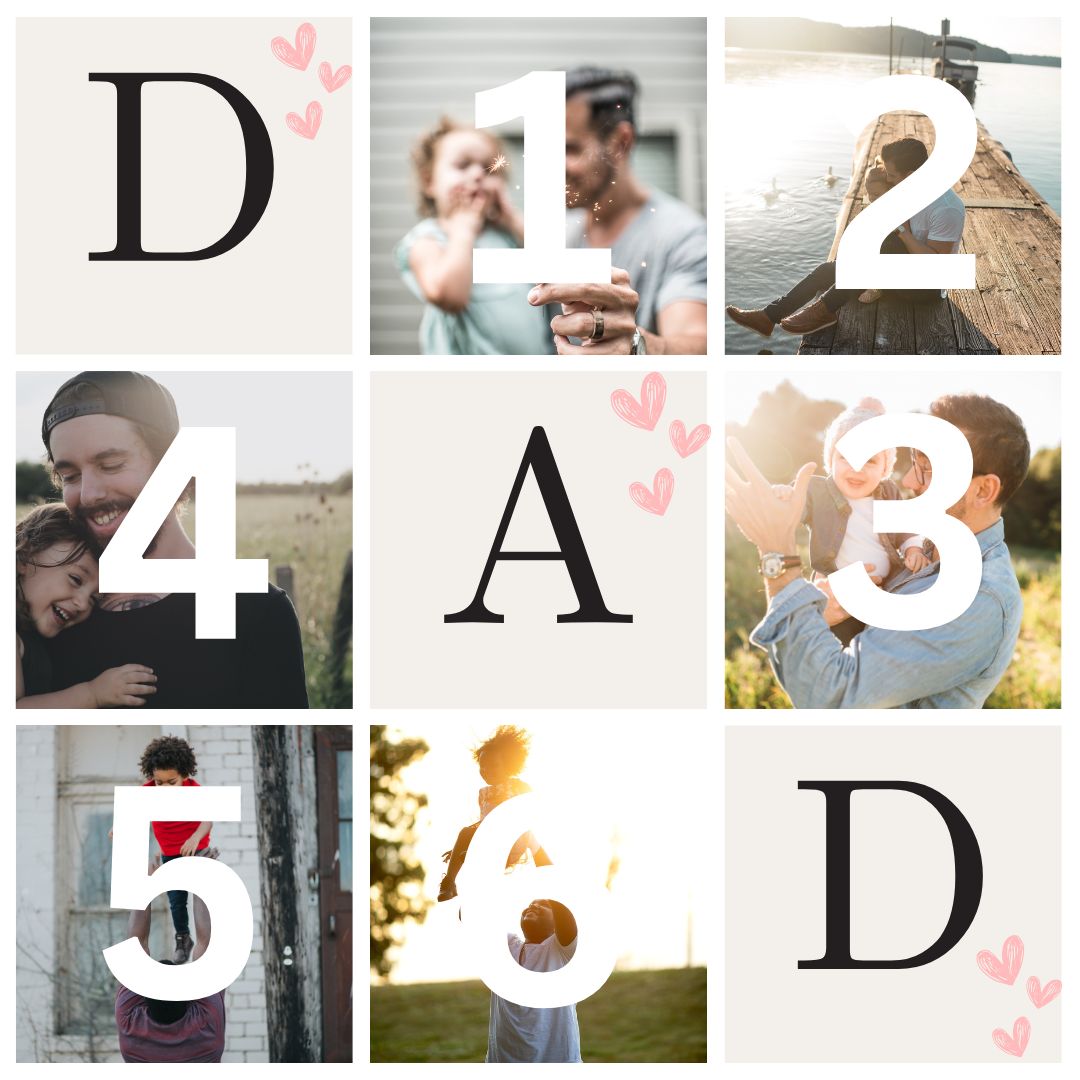 Personalisiertes Leinwandbild mit 6 Fotos für Papa "Dad", PS163