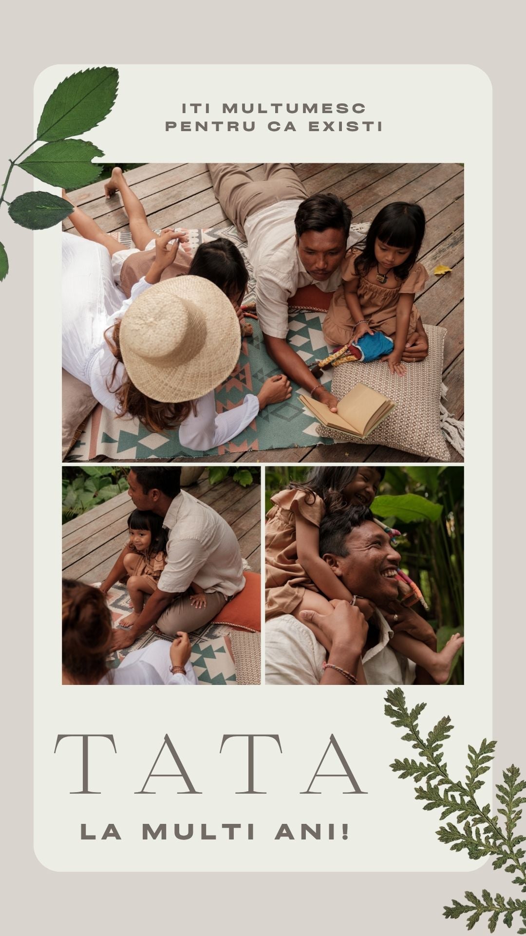 Tablou Canvas Personalizat cu 3 Poze Pentru Tata 