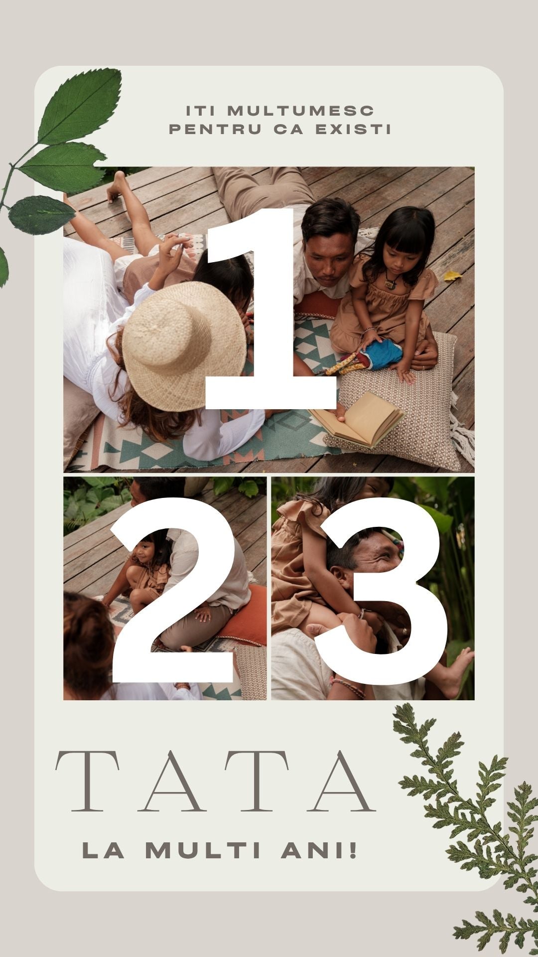 Tablou Canvas Personalizat cu 3 Poze Pentru Tata 