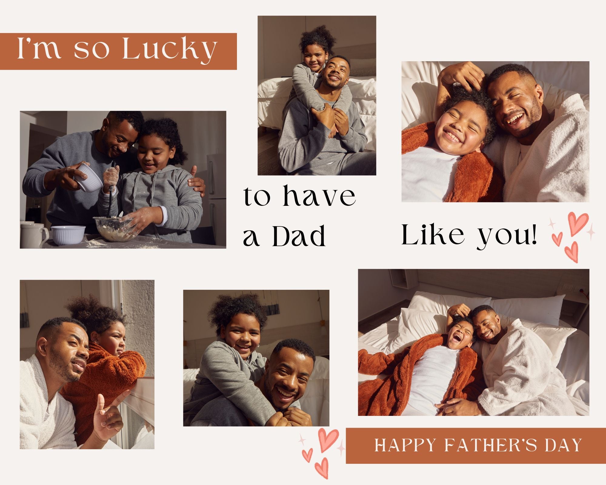 tablou canvas personalizat cu 6 poze despre tata si text personalizat