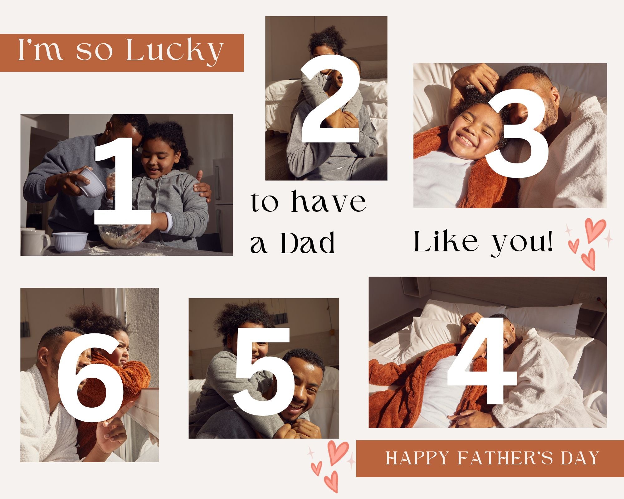 tablou canvas personalizat cu 6 poze despre tata