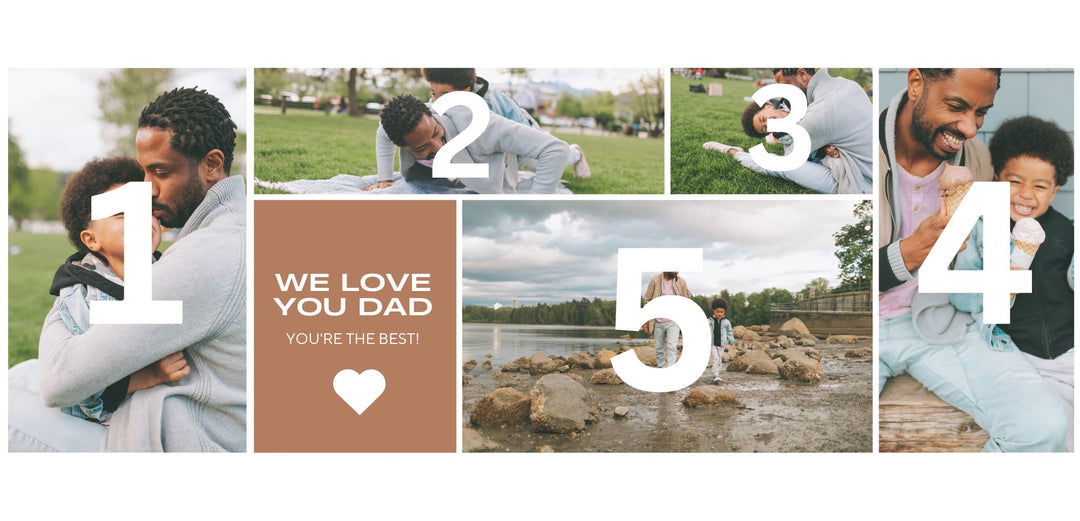 Personalisierte Leinwand Leinwandbild mit 5 Fotos für Papa "Wir lieben dich Papa", PS170