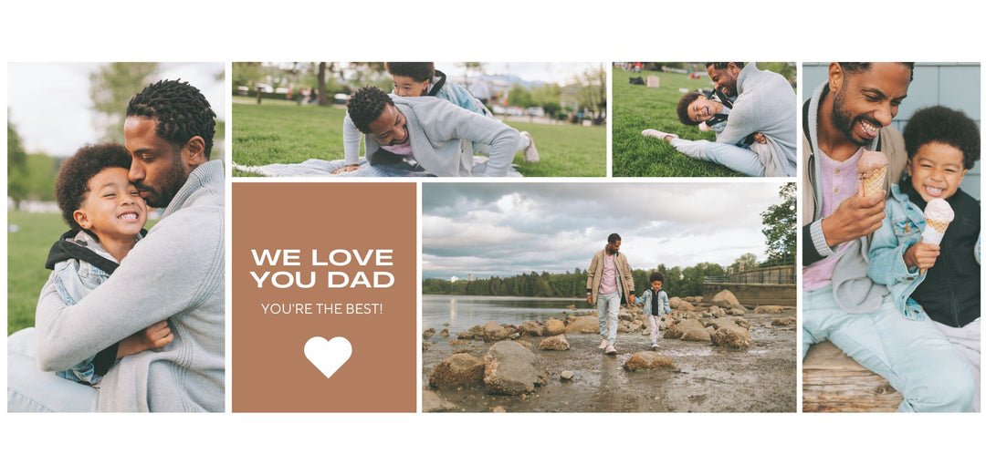 Personalisierte Leinwand Leinwandbild mit 5 Fotos für Papa "Wir lieben dich Papa", PS170