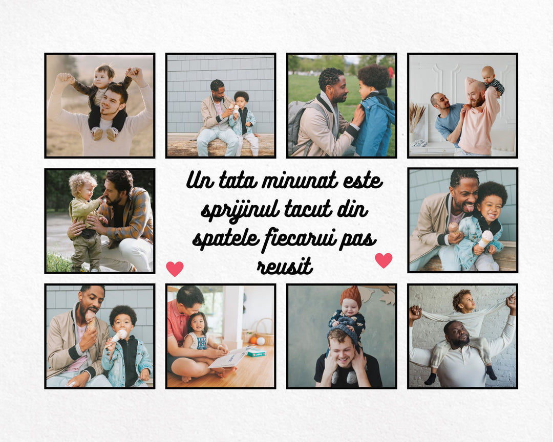 Personalisierte Leinwand Leinwandbilder mit 10 Fotos für Papa "A Wonderful Dad", PS177