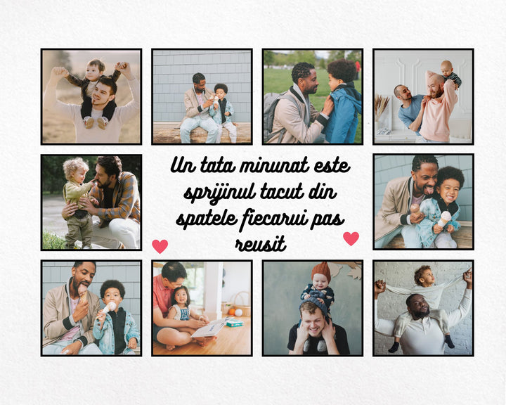 Personalisierte Leinwand Leinwandbilder mit 10 Fotos für Papa "A Wonderful Dad", PS177