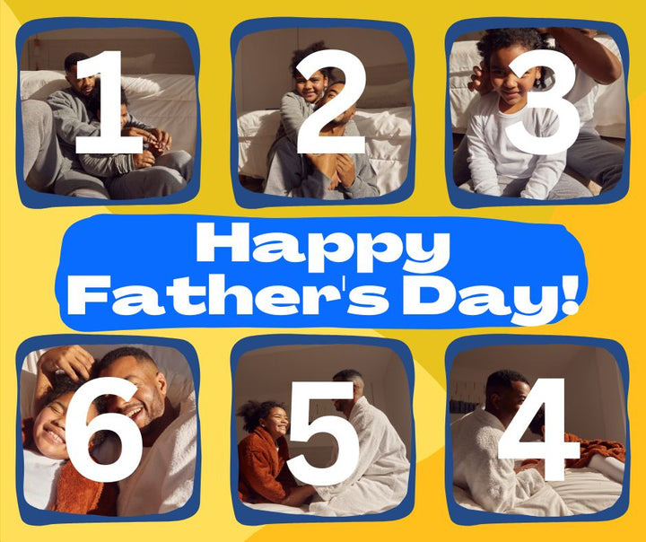Personalisierte Leinwandbilder mit 6 Fotos für Papa "Happy Father's Day", PS179