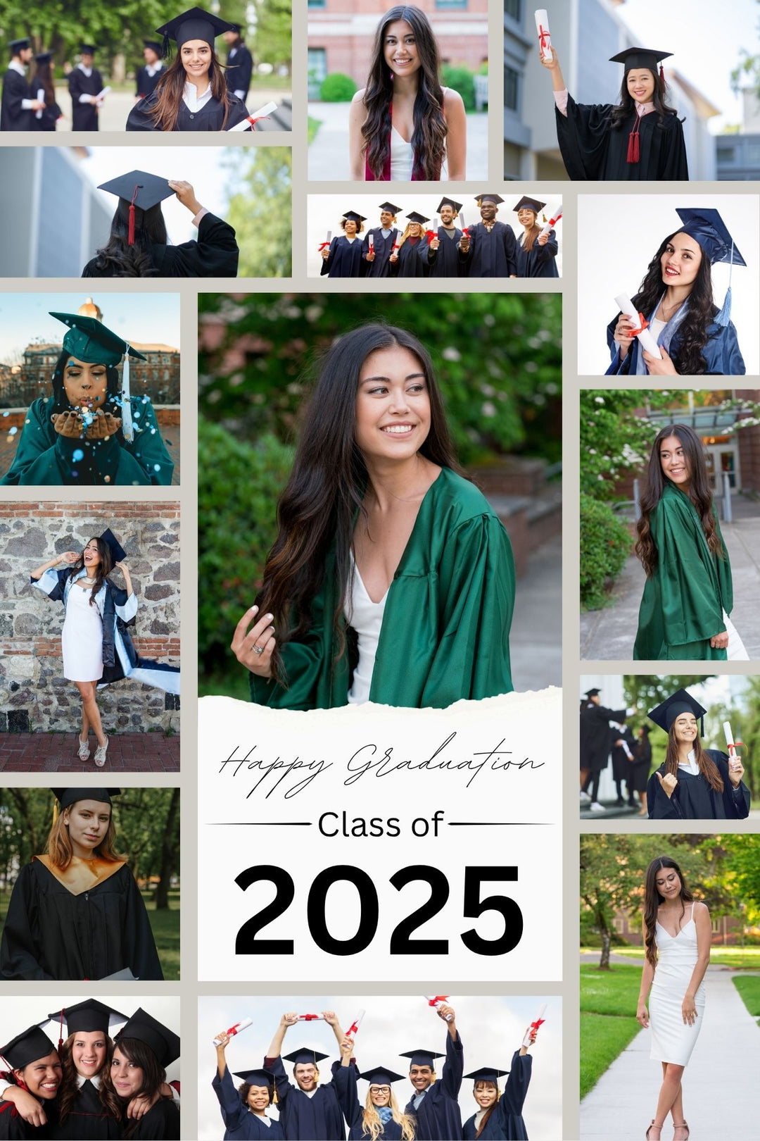 Personalisierte Leinwandtafel mit 15 "Happy Graduation"-Abschlussbildern, PS180