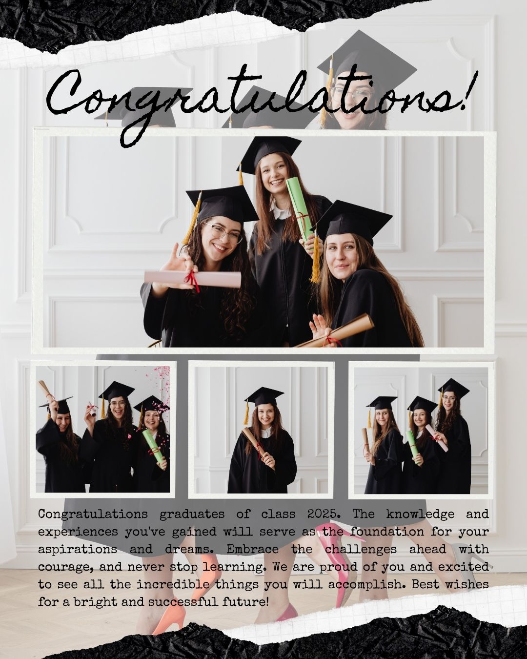 Tablou Canvas Personalizat cu 4 Poze Pentru Absolvire 