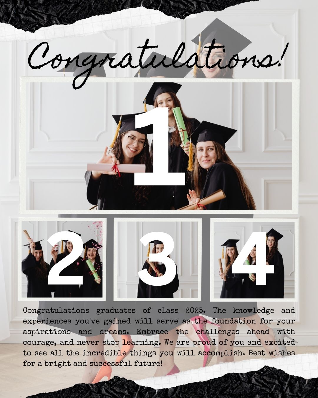 Tablou Canvas Personalizat cu 4 Poze Pentru Absolvire 