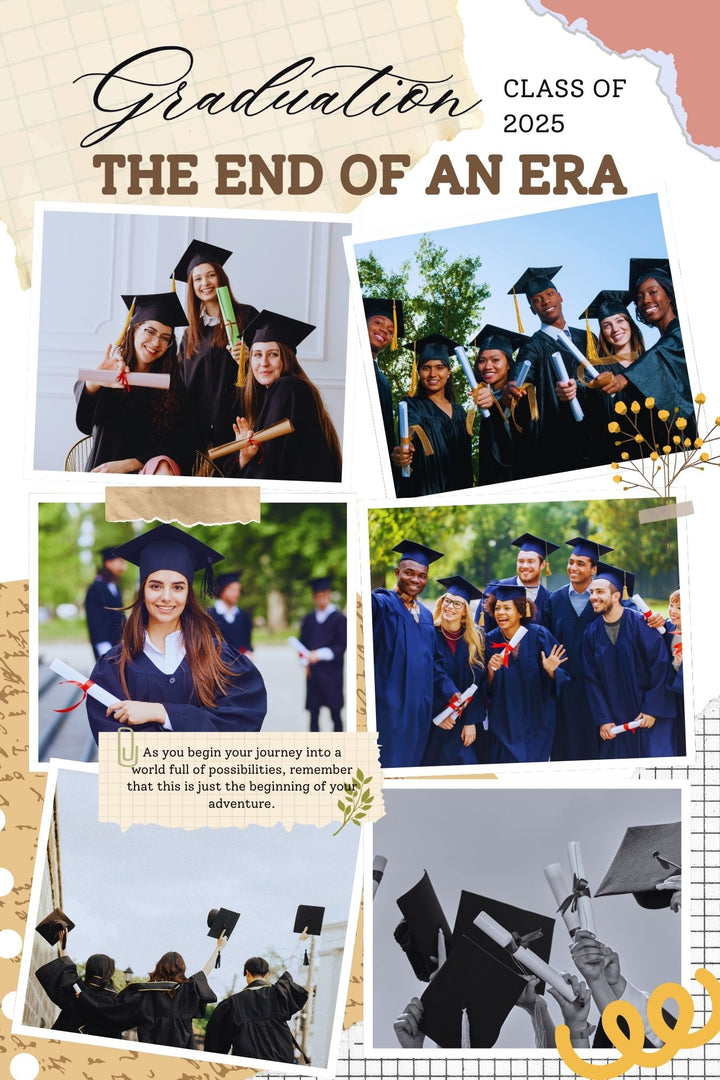 Personalisierte Leinwandbilder mit 6 Abschlussfotos "The End Of An Era", PS198