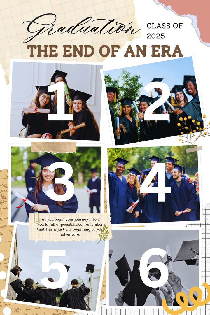 Personalisierte Leinwandbilder mit 6 Abschlussfotos "The End Of An Era", PS198