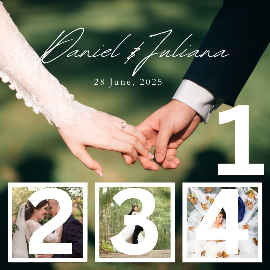 Tablou Canvas Personalizat cu 4 Poze Pentru Nunta 