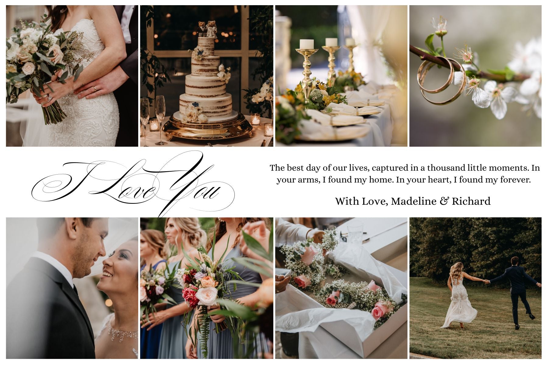 Tablou Canvas Personalizat cu 8 Poze Pentru Nunta 